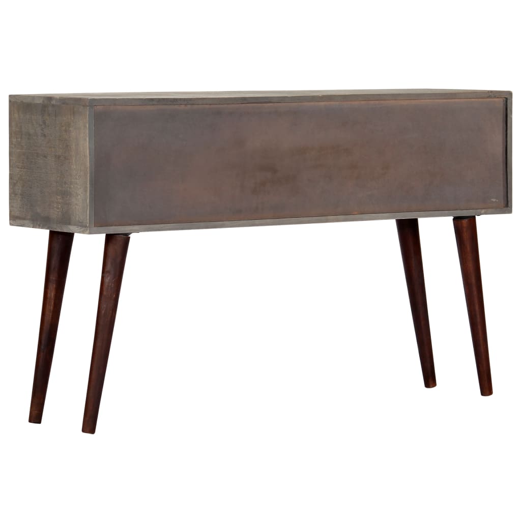 Wandtafel 120x35x75 cm massief ruw mangohout grijs – afbeelding 3