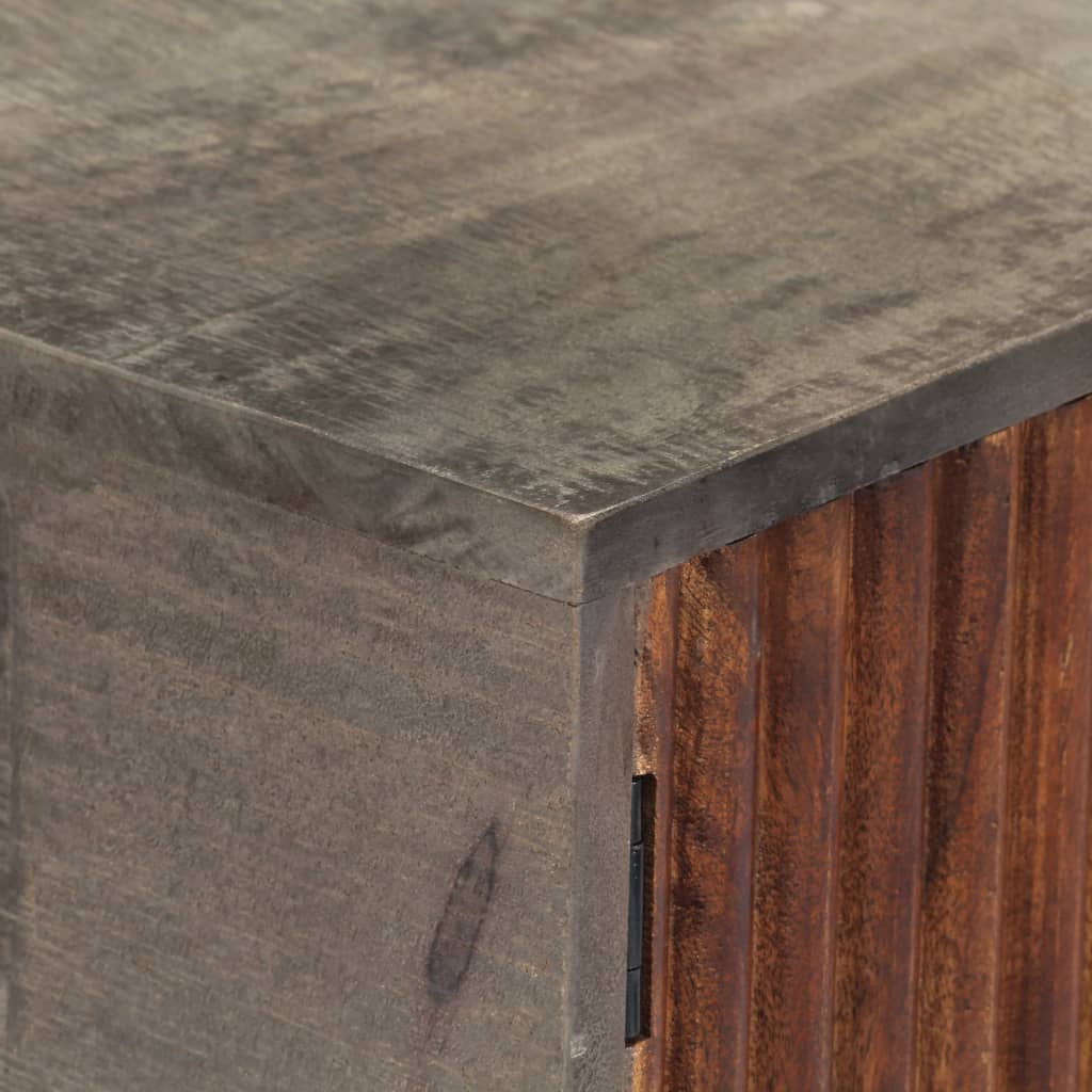 Wandtafel 120x35x75 cm massief ruw mangohout grijs – afbeelding 5