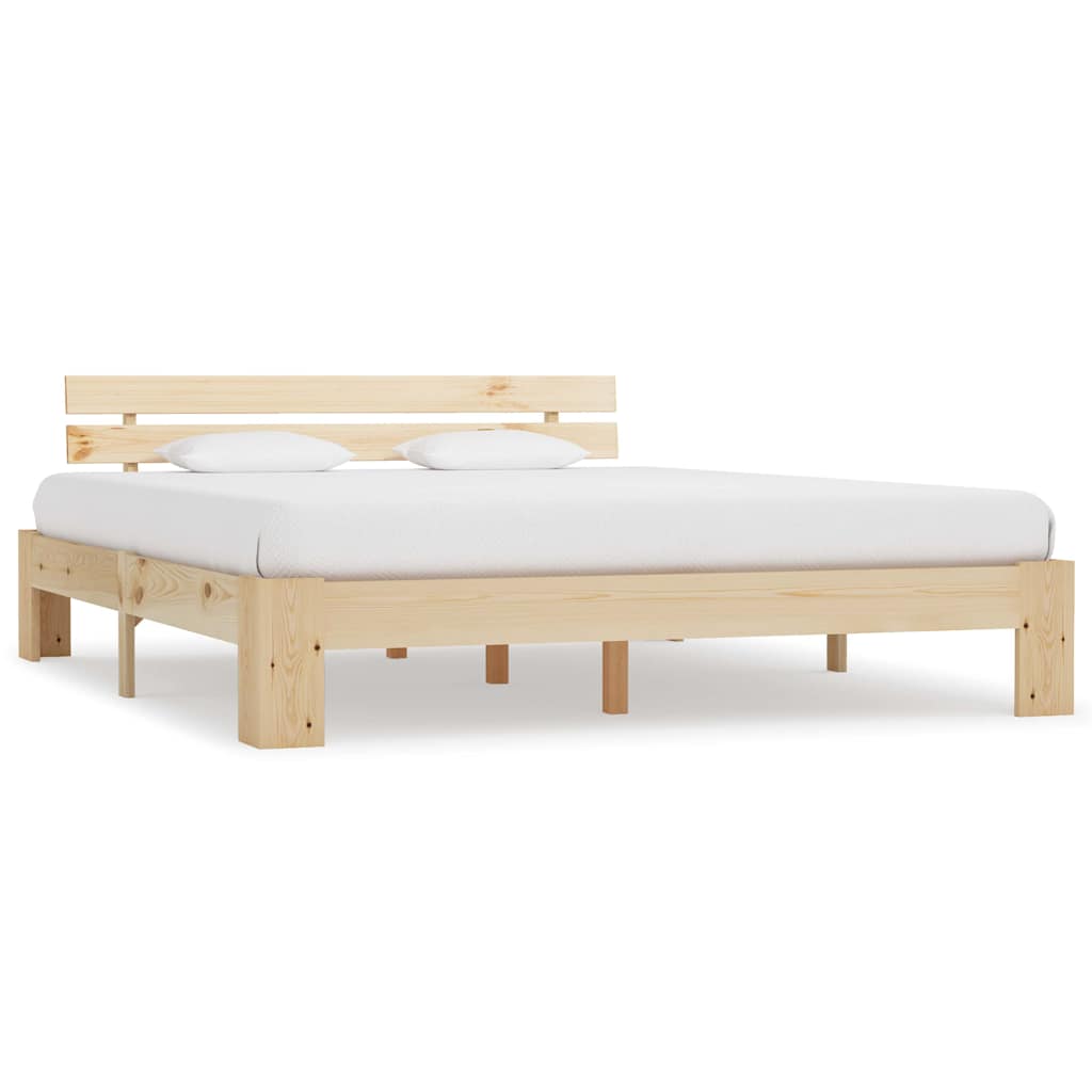 Bedframe met hoofdbord massief grenenhout 160x200 cm – afbeelding 1