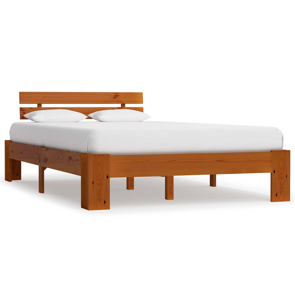 Bedframe massief grenenhout honingbruin 120x200 cm – afbeelding 1