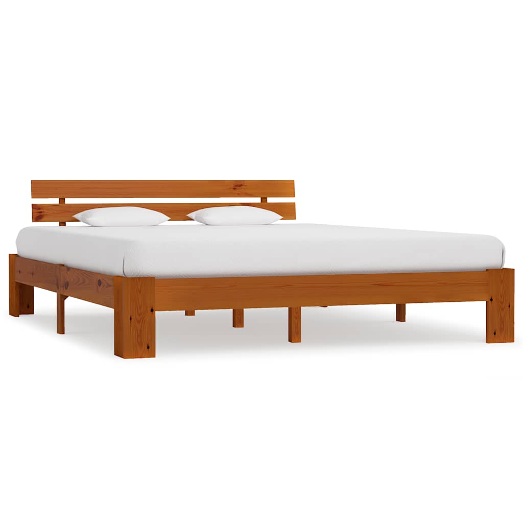 Bedframe massief grenenhout honingbruin 180x200 cm – afbeelding 1