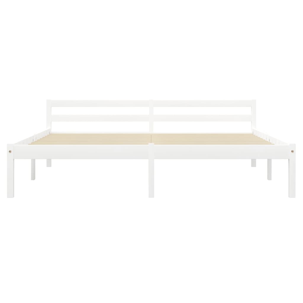 Bedframe massief grenenhout wit 180x200 cm – afbeelding 3