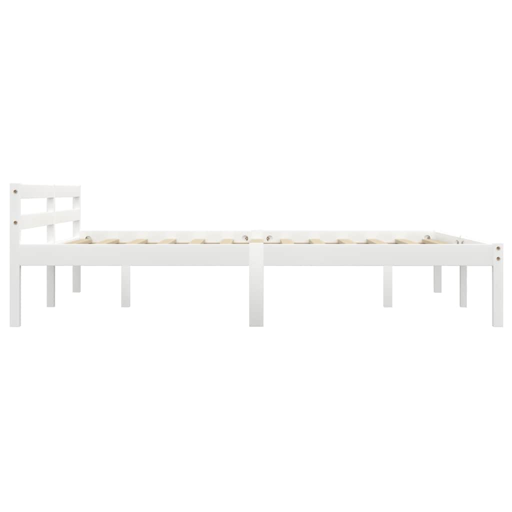 Bedframe massief grenenhout wit 180x200 cm – afbeelding 4