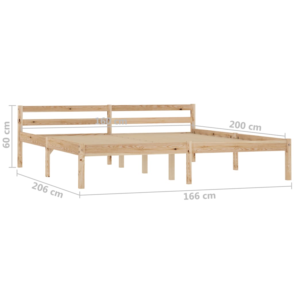 Bedframe massief grenenhout 160x200 cm – afbeelding 7