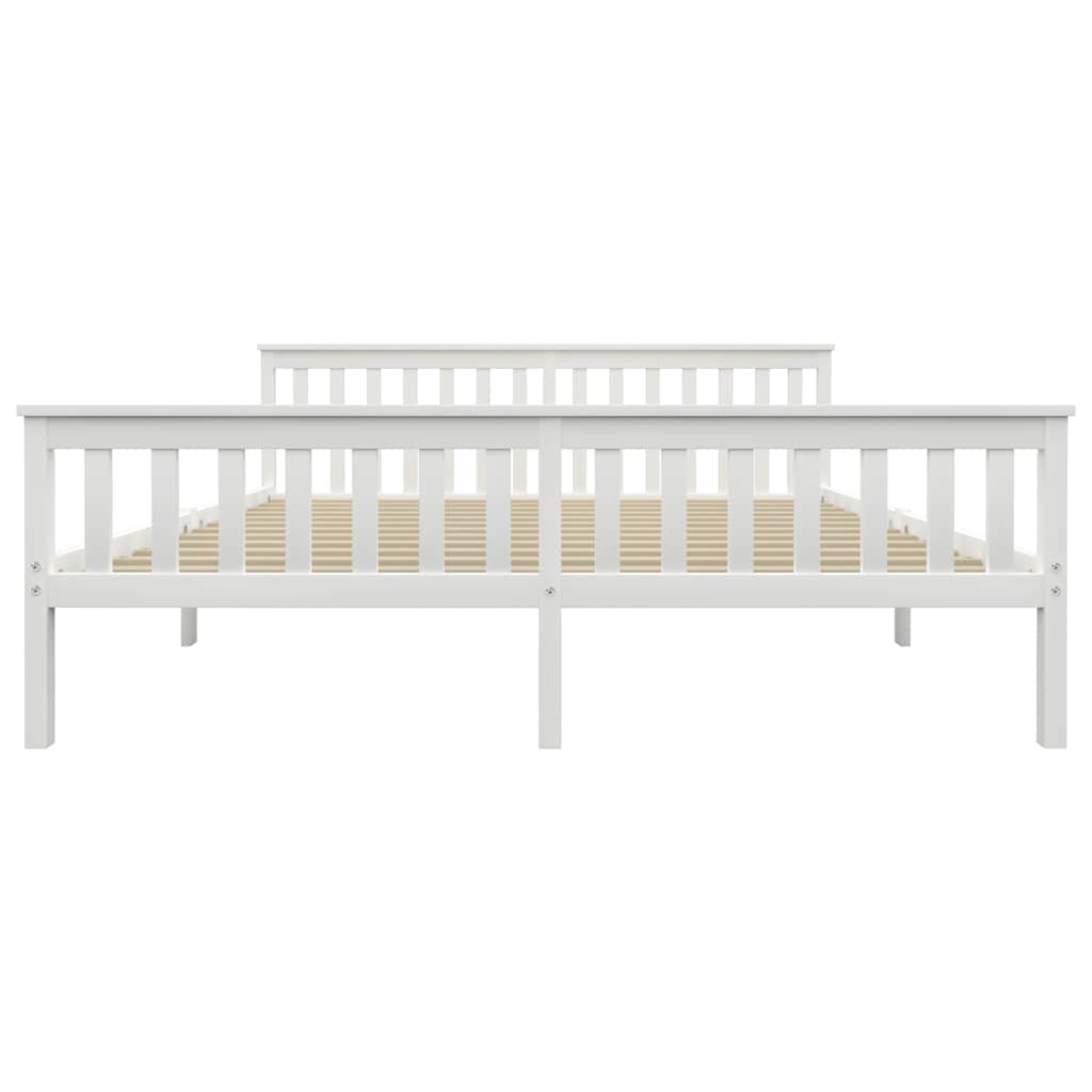Bedframe massief grenenhout wit 180x200 cm – afbeelding 3