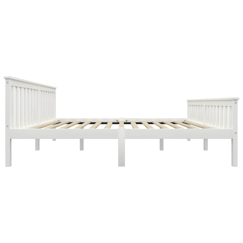 Bedframe massief grenenhout wit 180x200 cm – afbeelding 4