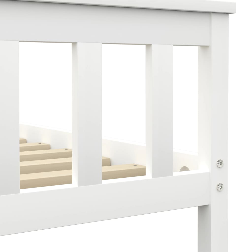 Bedframe massief grenenhout wit 180x200 cm – afbeelding 5