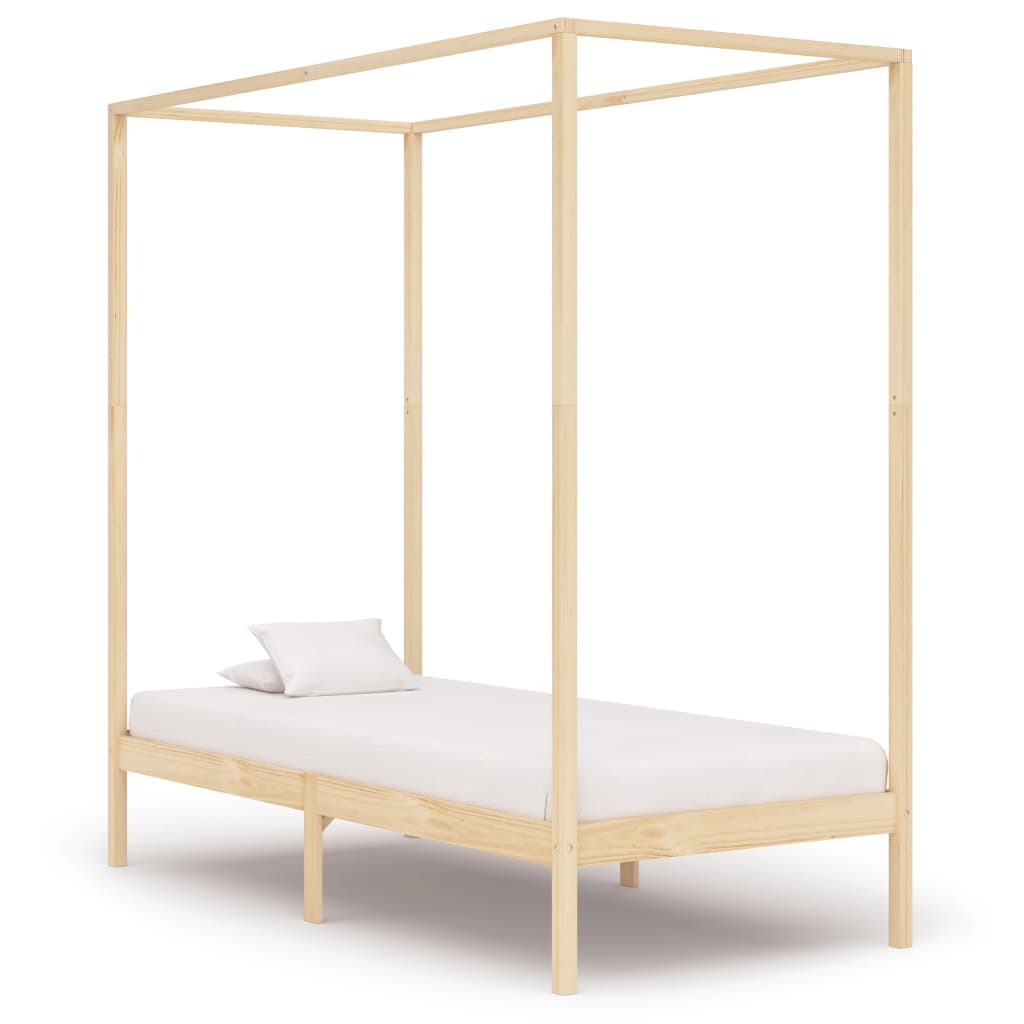 Hemelbedframe massief grenenhout 100x200 cm – afbeelding 1