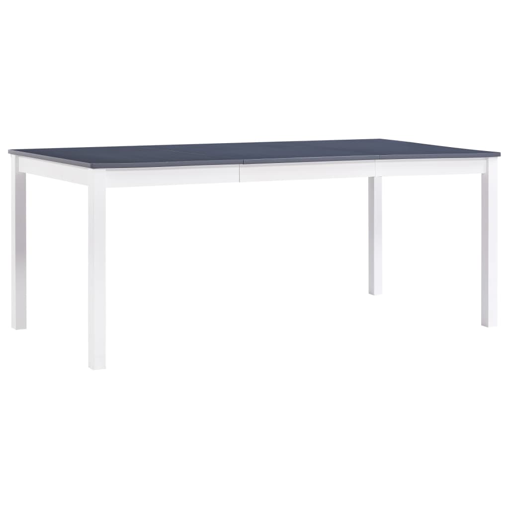 Eettafel 180x90x73 cm grenenhout wit en grijs