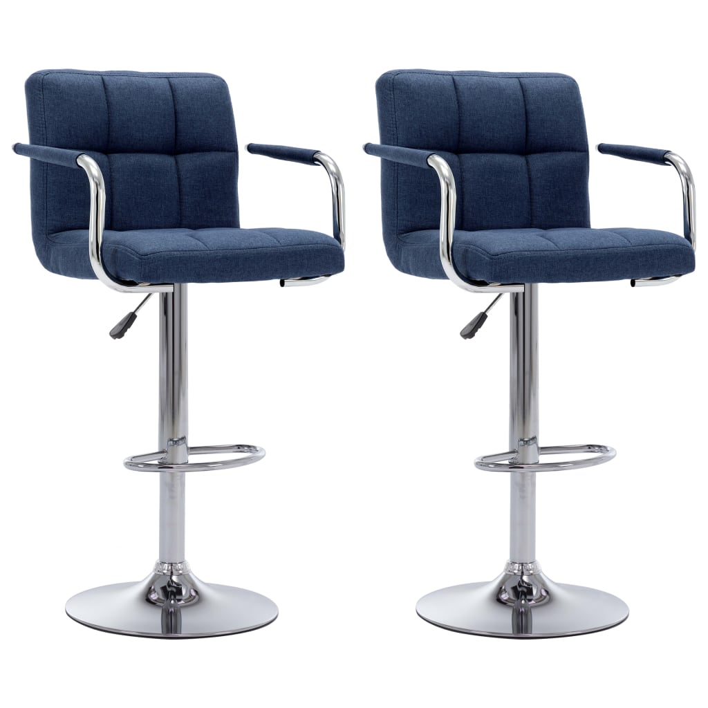 Barstoelen 2 st stof blauw