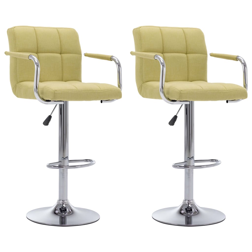 Barstoelen 2 st stof groen