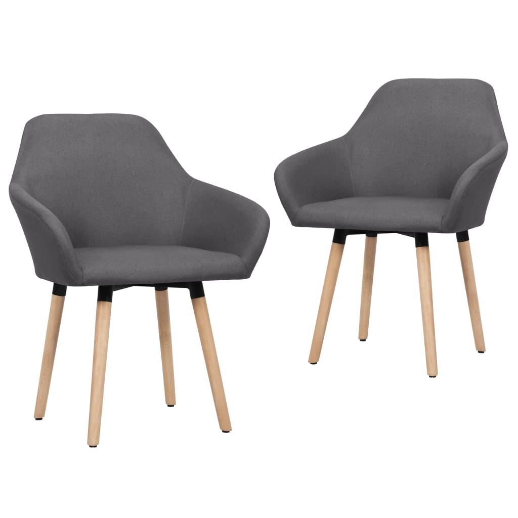 Eetkamerstoelen 2 st stof donkergrijs