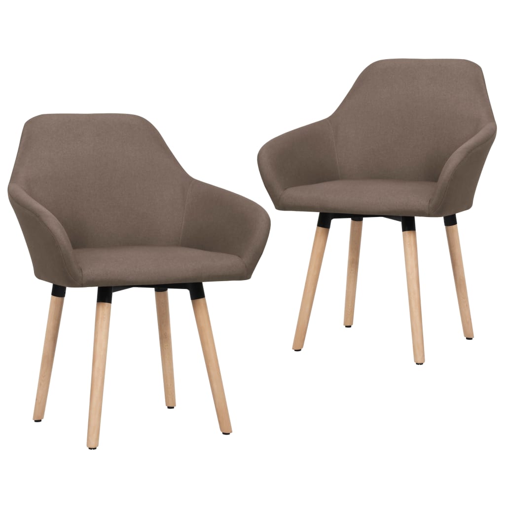 Eetkamerstoelen 2 st stof bruin – afbeelding 1