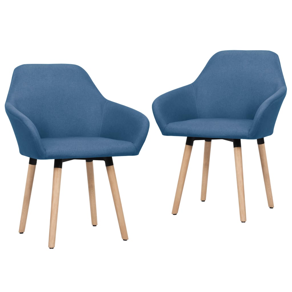 Eetkamerstoelen 2 st stof blauw
