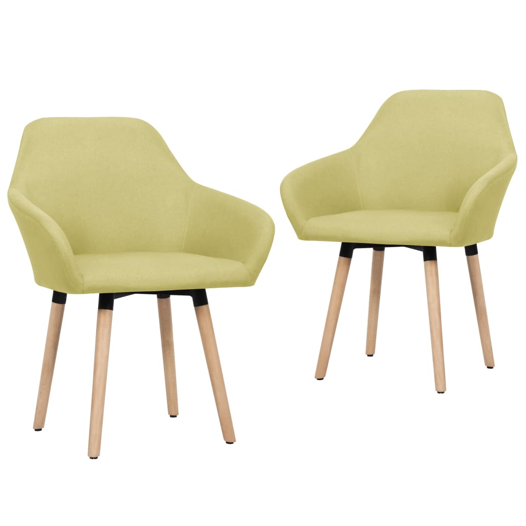Eetkamerstoelen 2 st stof groen