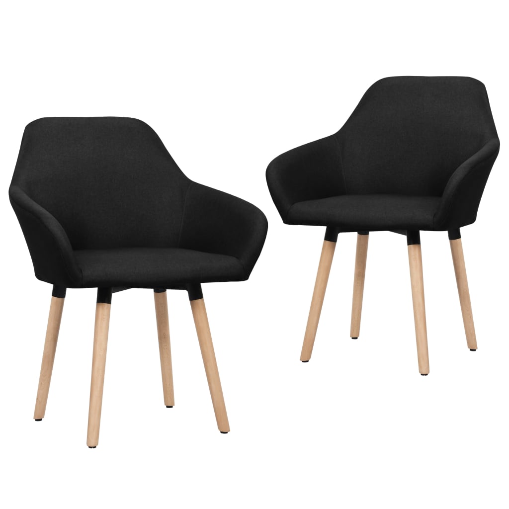 Eetkamerstoelen 2 st stof zwart