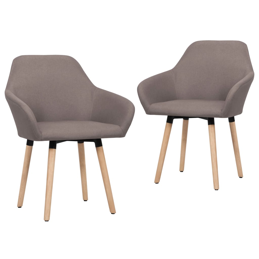 Eetkamerstoelen draaibaar 2 st stof taupe – afbeelding 1