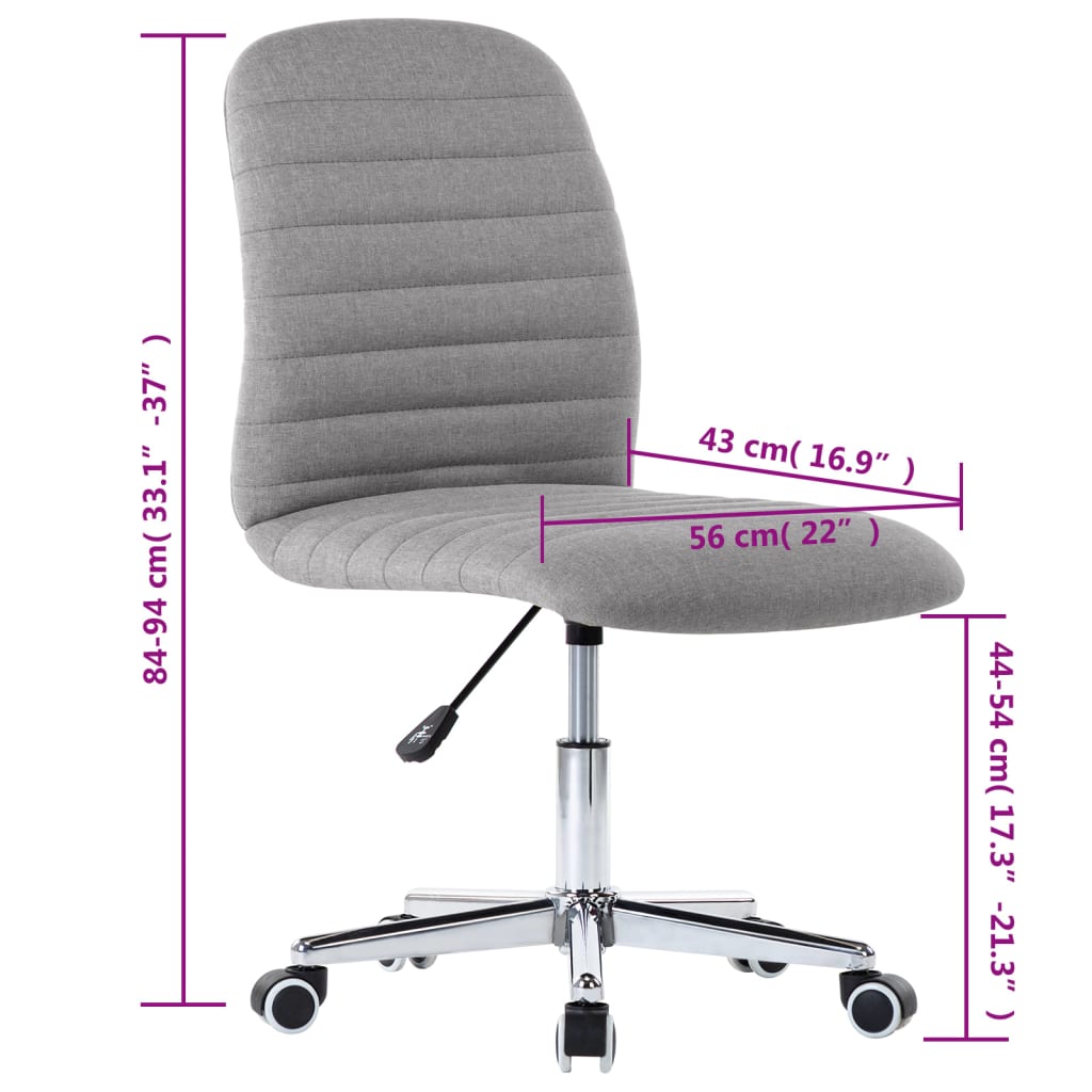 Eetkamerstoelen 2 st stof lichtgrijs – afbeelding 10