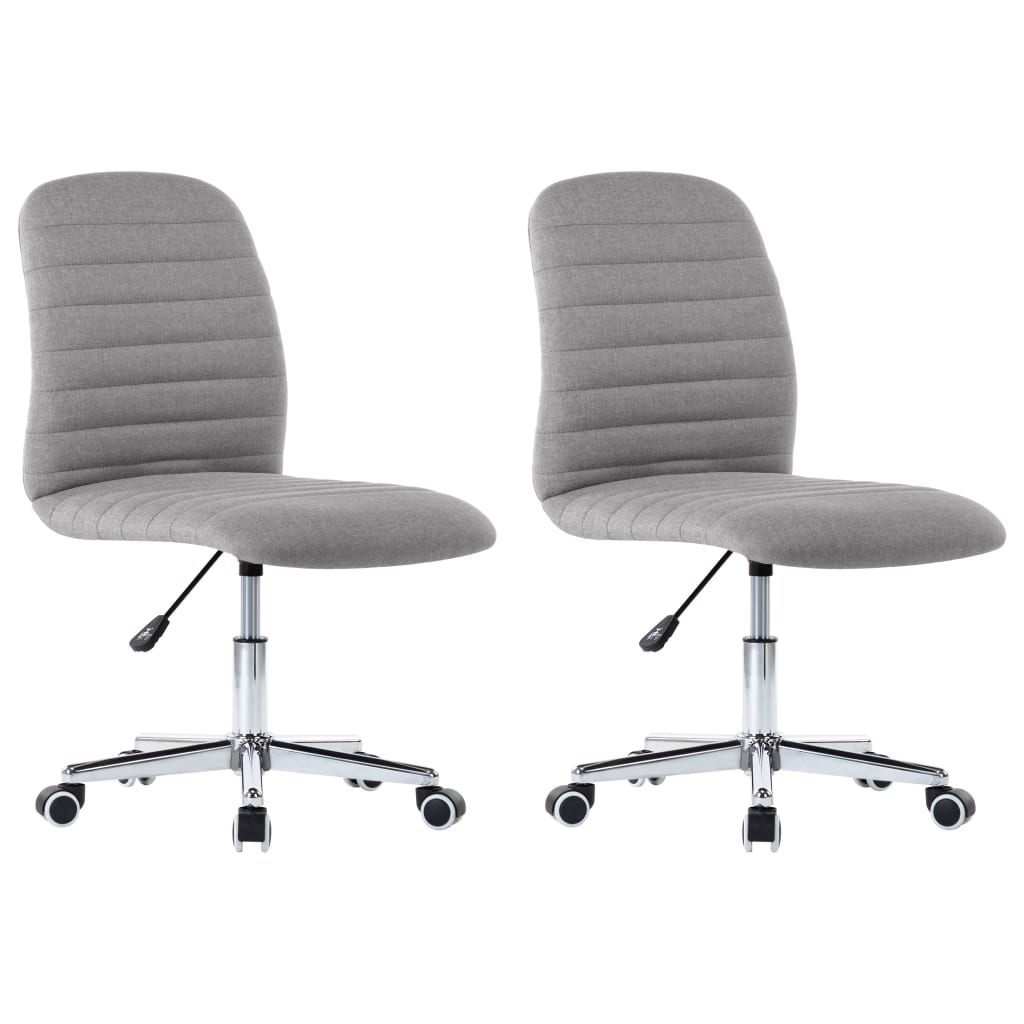 Eetkamerstoelen 2 st stof lichtgrijs – afbeelding 2