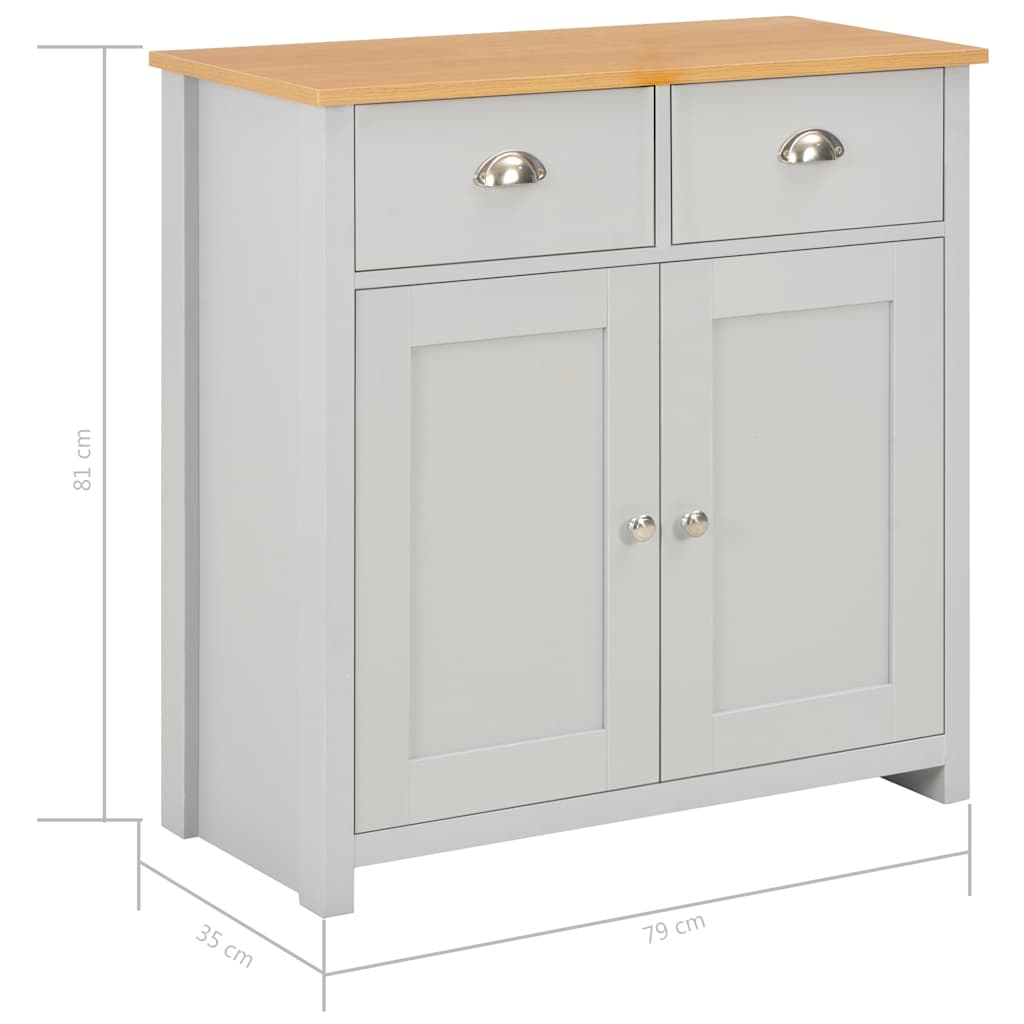 Dressoir 79x35x81 cm grijs – afbeelding 10