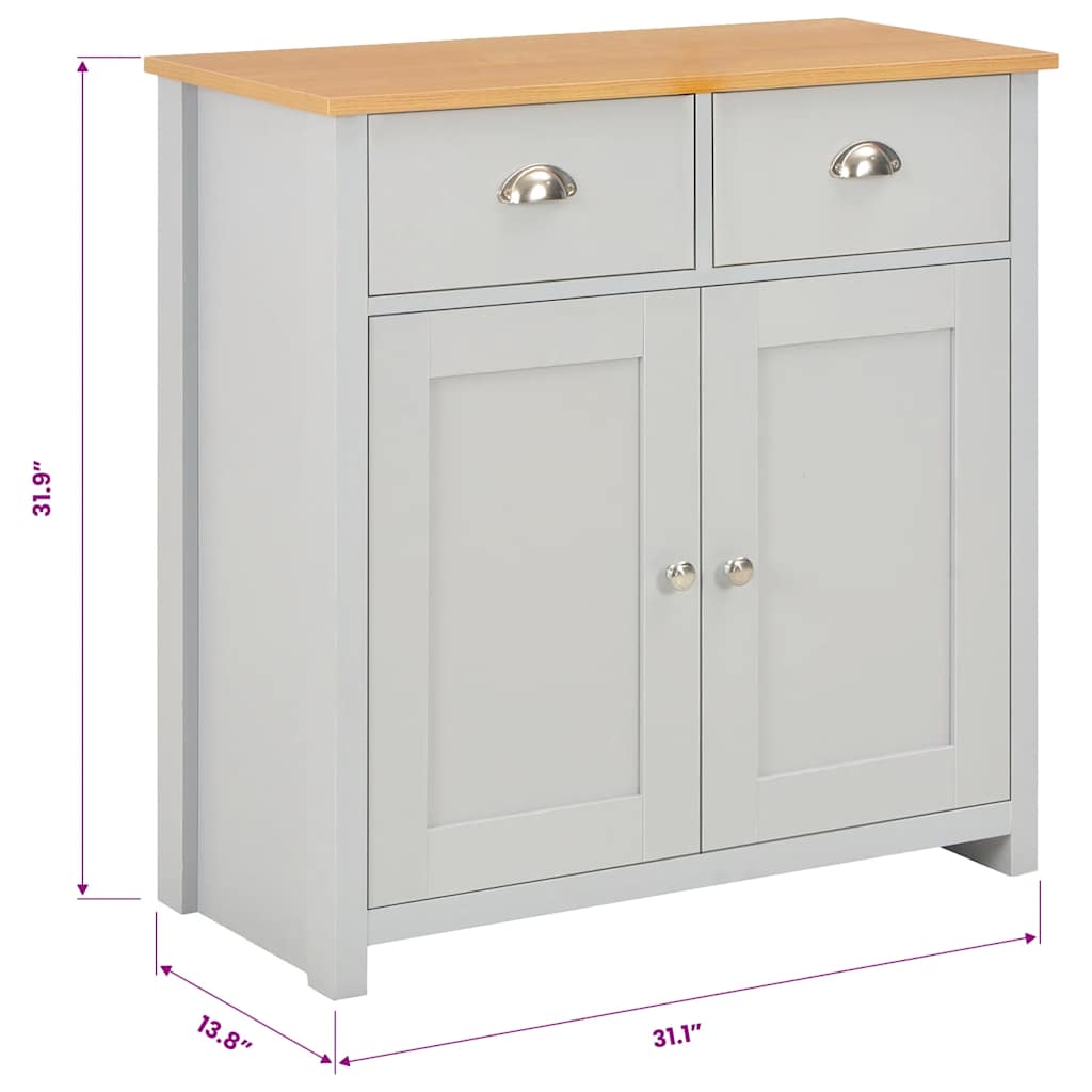 Dressoir 79x35x81 cm grijs – afbeelding 11