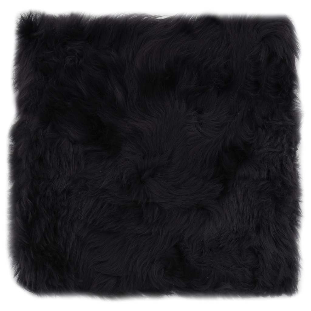 Stoelkussens 2 st 40x40 cm echt schapenvacht donkergrijs – afbeelding 2