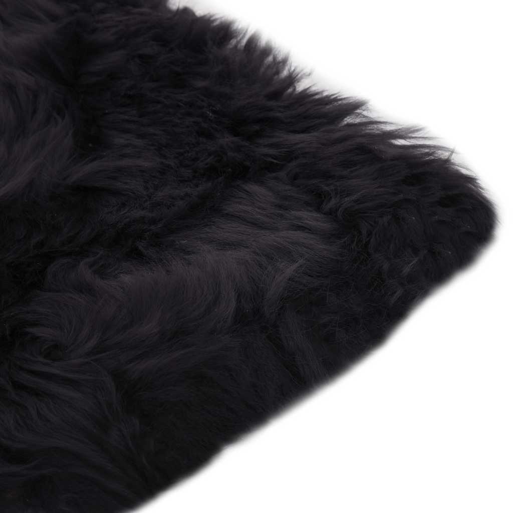 Stoelkussens 2 st 40x40 cm echt schapenvacht donkergrijs – afbeelding 3