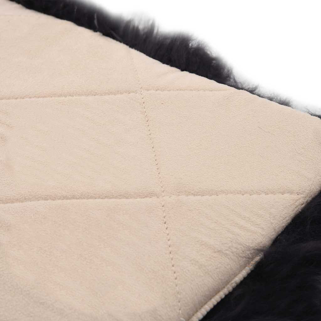 Stoelkussens 2 st 40x40 cm echt schapenvacht donkergrijs – afbeelding 4