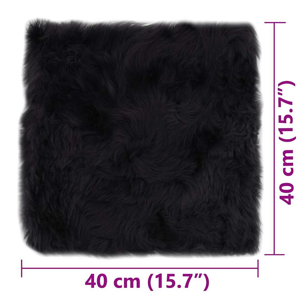 Stoelkussens 2 st 40x40 cm echt schapenvacht donkergrijs – afbeelding 6