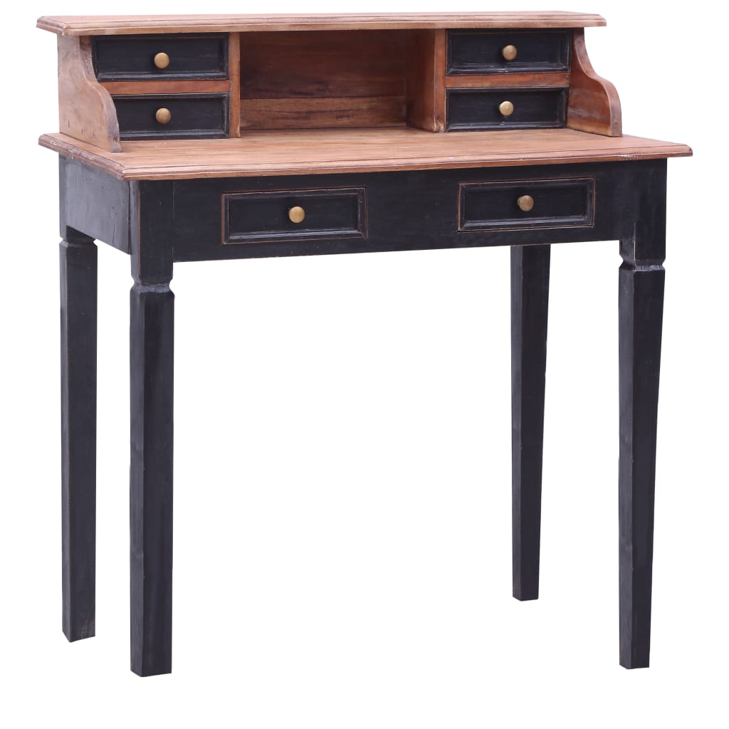 Schrijftafel met lades 90x50x101 cm massief mahoniehout