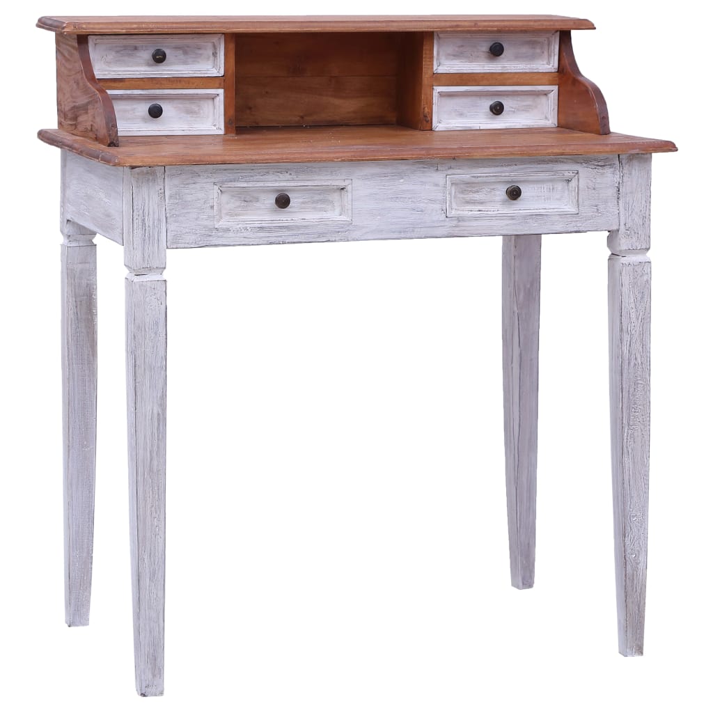 Schrijftafel met lades 90x50x101 cm massief mahoniehout
