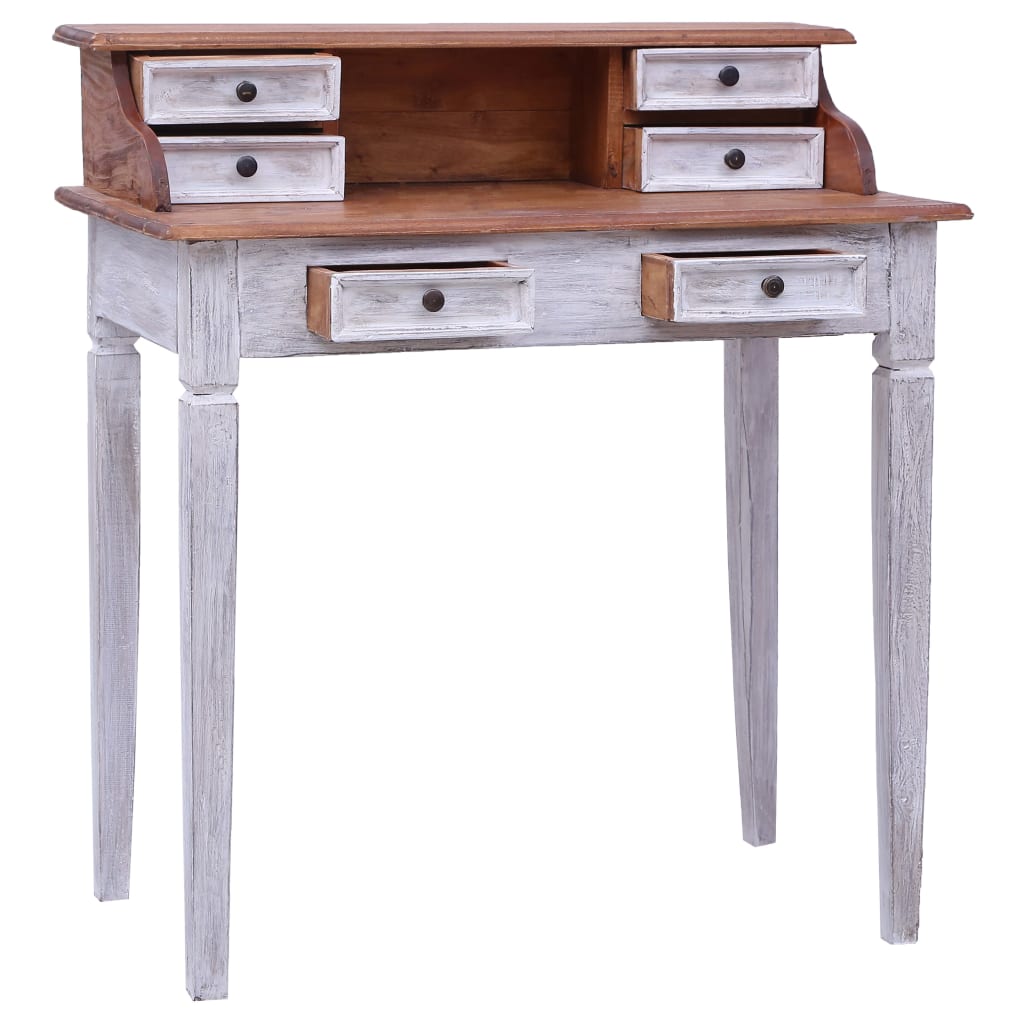 Schrijftafel met lades 90x50x101 cm massief mahoniehout – afbeelding 2