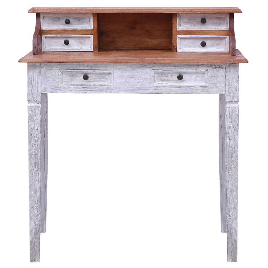Schrijftafel met lades 90x50x101 cm massief mahoniehout – afbeelding 3
