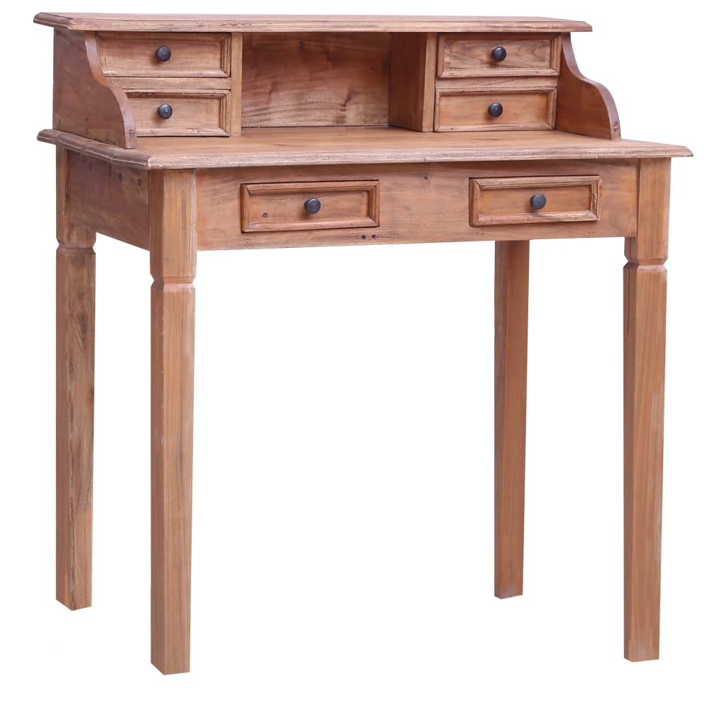 Schrijftafel met lades 90x50x101 cm massief mahoniehout – afbeelding 1