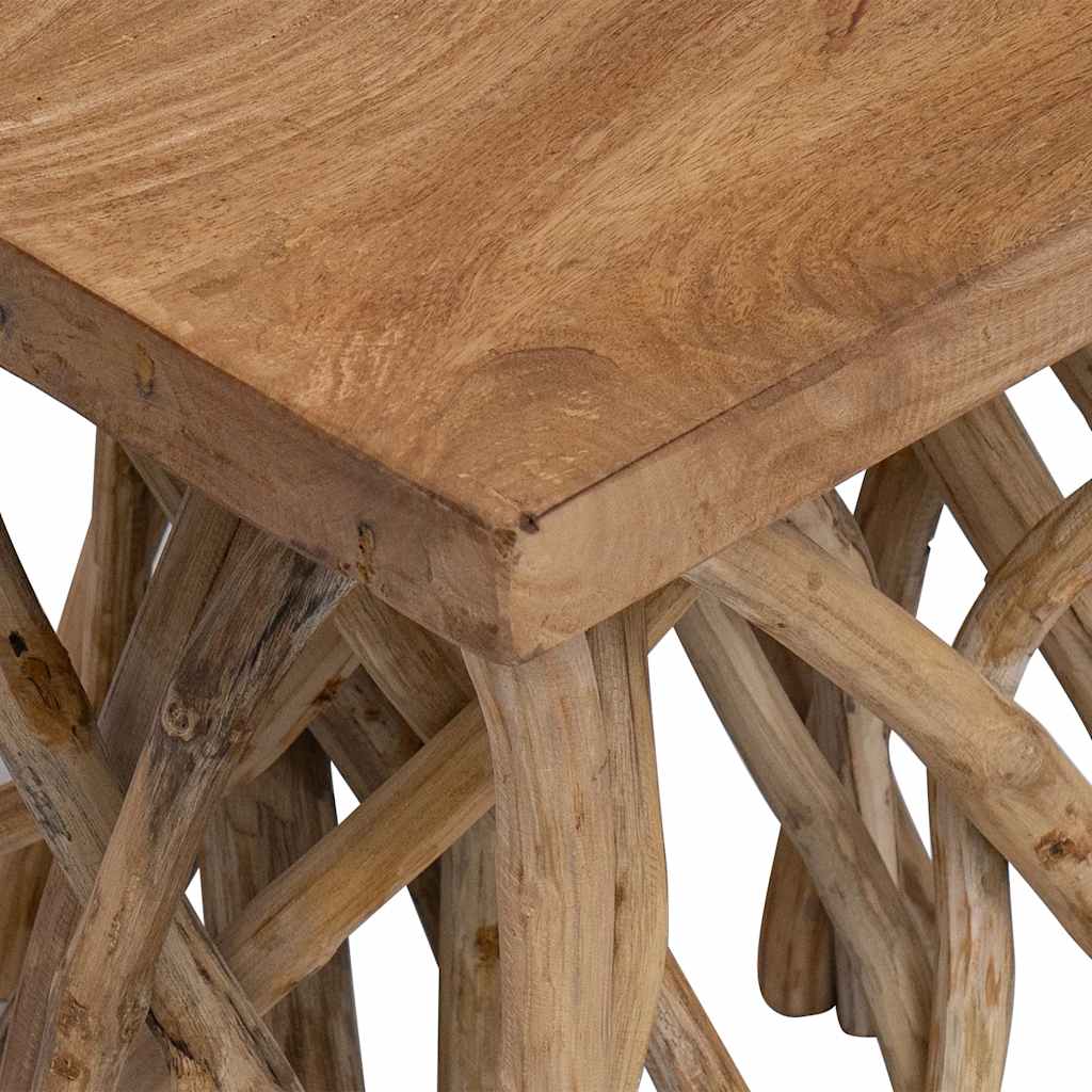 Salontafel takken 40x40x40 cm gemengd gerecycled hout – afbeelding 3