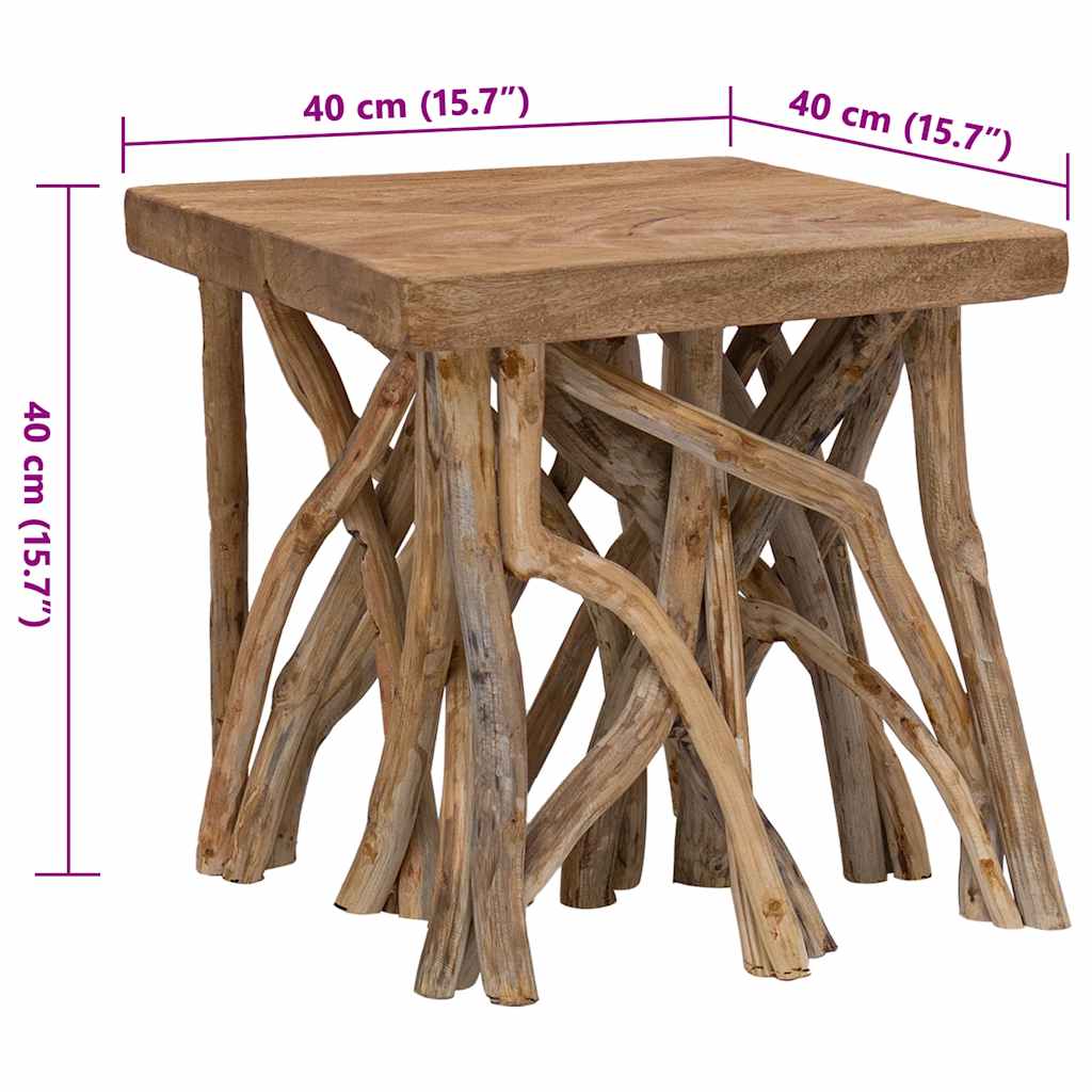 Salontafel takken 40x40x40 cm gemengd gerecycled hout – afbeelding 6