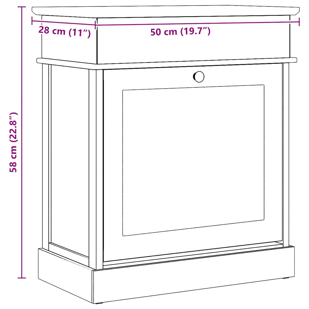 Schoenenkast 50x28x58 cm paulowniahout grijs – afbeelding 10