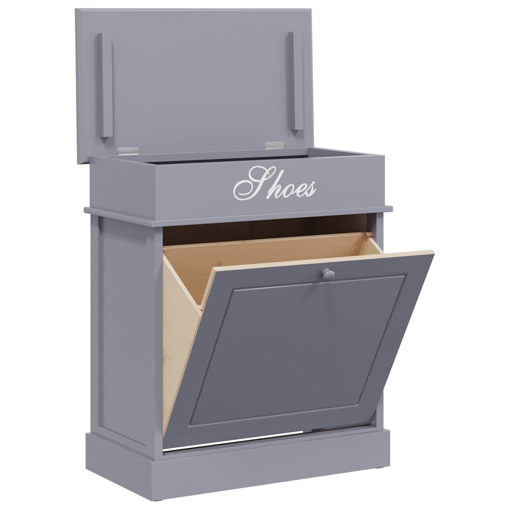 Schoenenkast 50x28x58 cm paulowniahout grijs – afbeelding 3