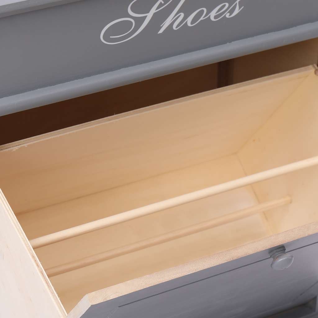 Schoenenkast 50x28x58 cm paulowniahout grijs – afbeelding 7