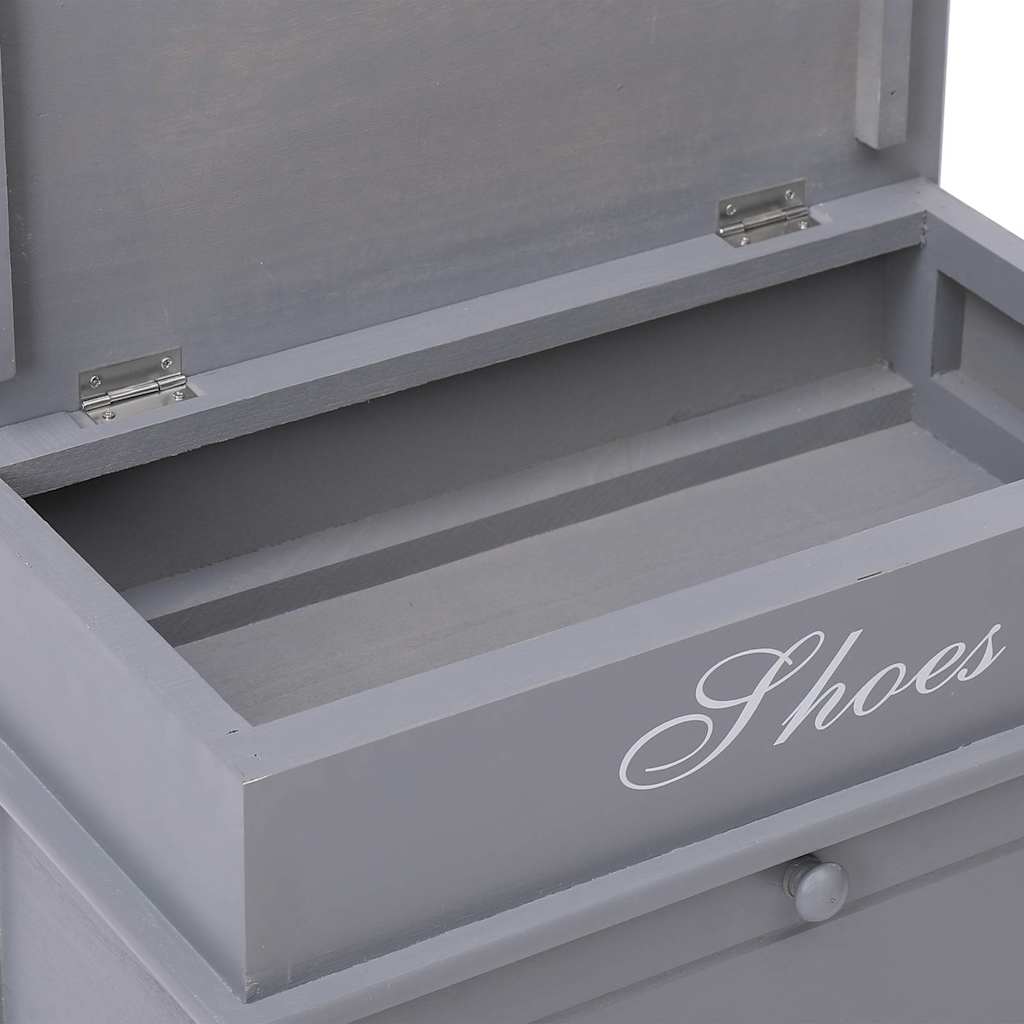 Schoenenkast 50x28x58 cm paulowniahout grijs – afbeelding 8