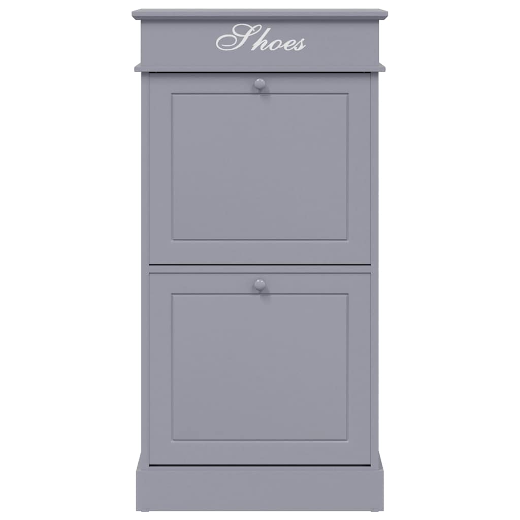 Schoenenkast 50x28x98 cm paulowniahout grijs – afbeelding 4