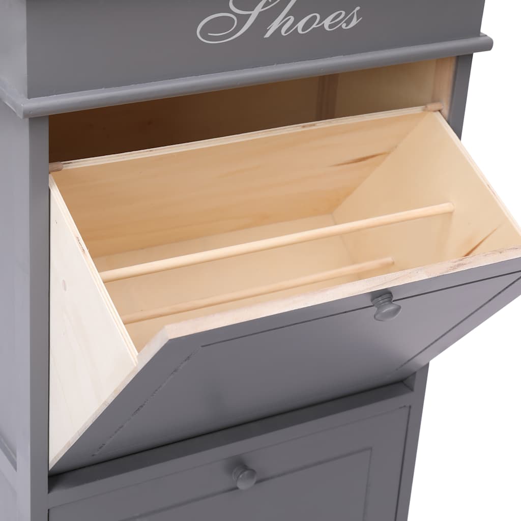 Schoenenkast 50x28x98 cm paulowniahout grijs – afbeelding 7
