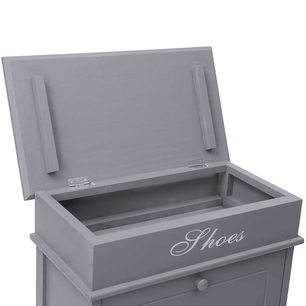 Schoenenkast 50x28x98 cm paulowniahout grijs – afbeelding 9