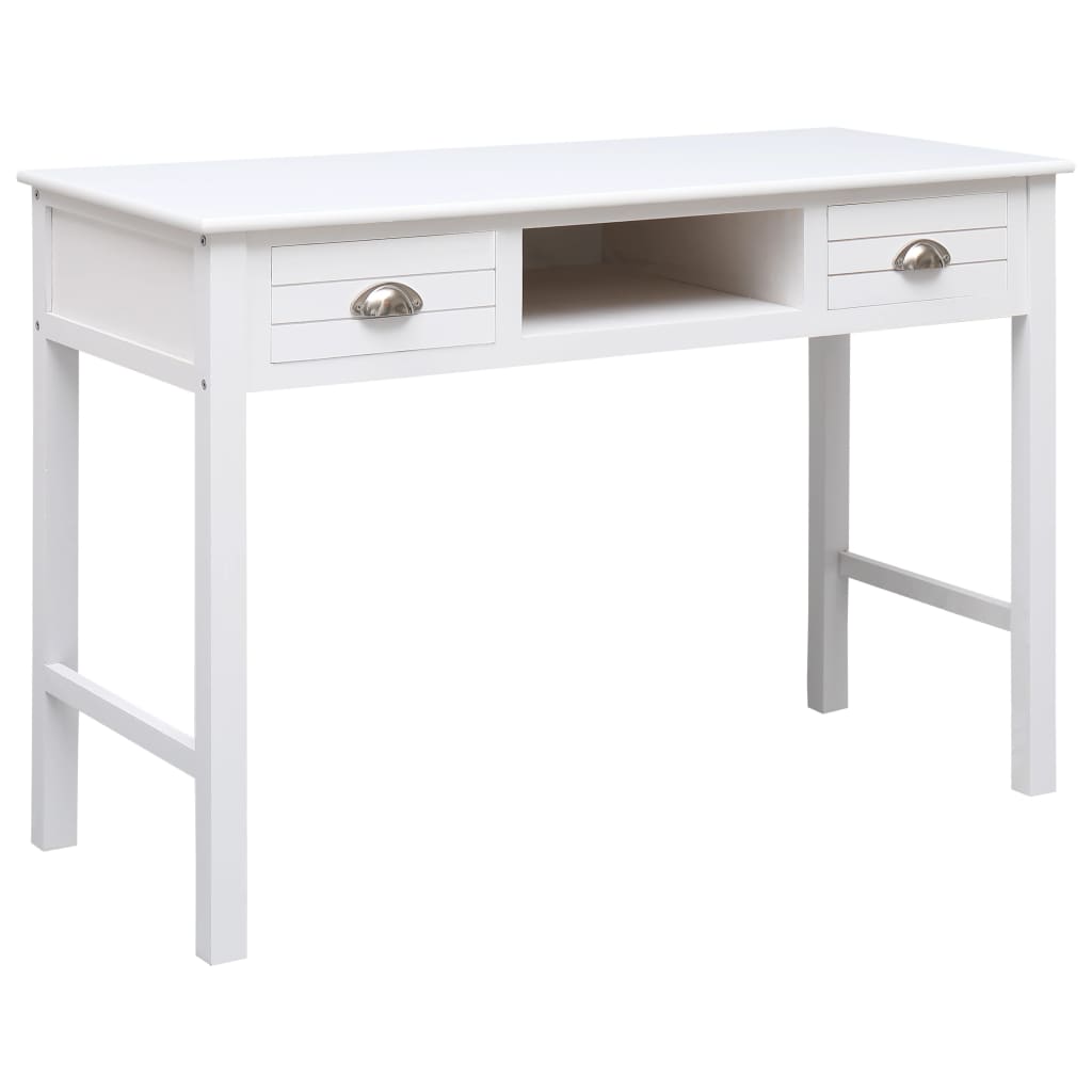 Schrijftafel 110x45x76 cm hout wit – afbeelding 1