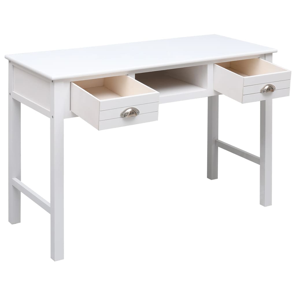 Schrijftafel 110x45x76 cm hout wit – afbeelding 3