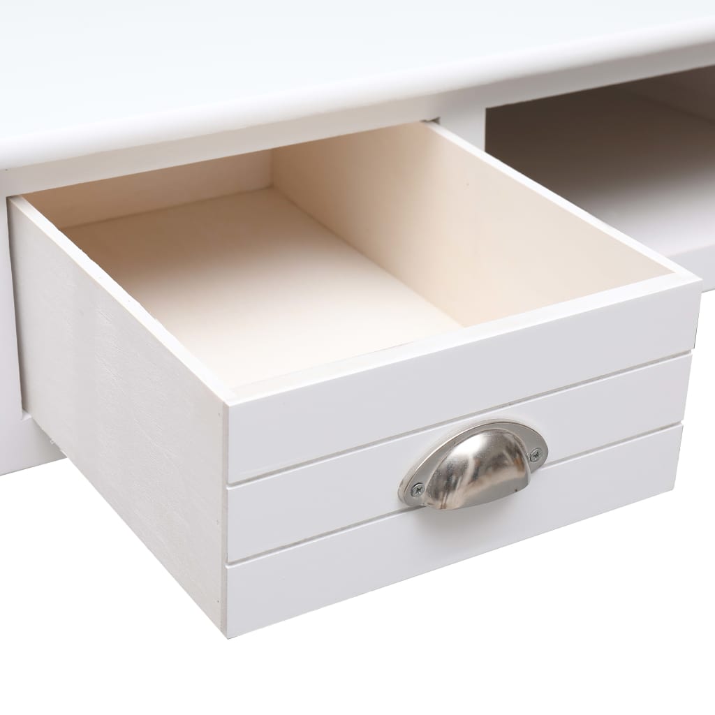 Schrijftafel 110x45x76 cm hout wit – afbeelding 6