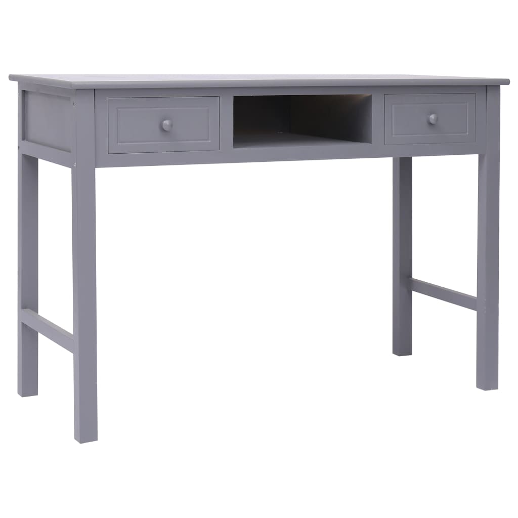 Schrijftafel 110x45x76 cm hout grijs – afbeelding 2