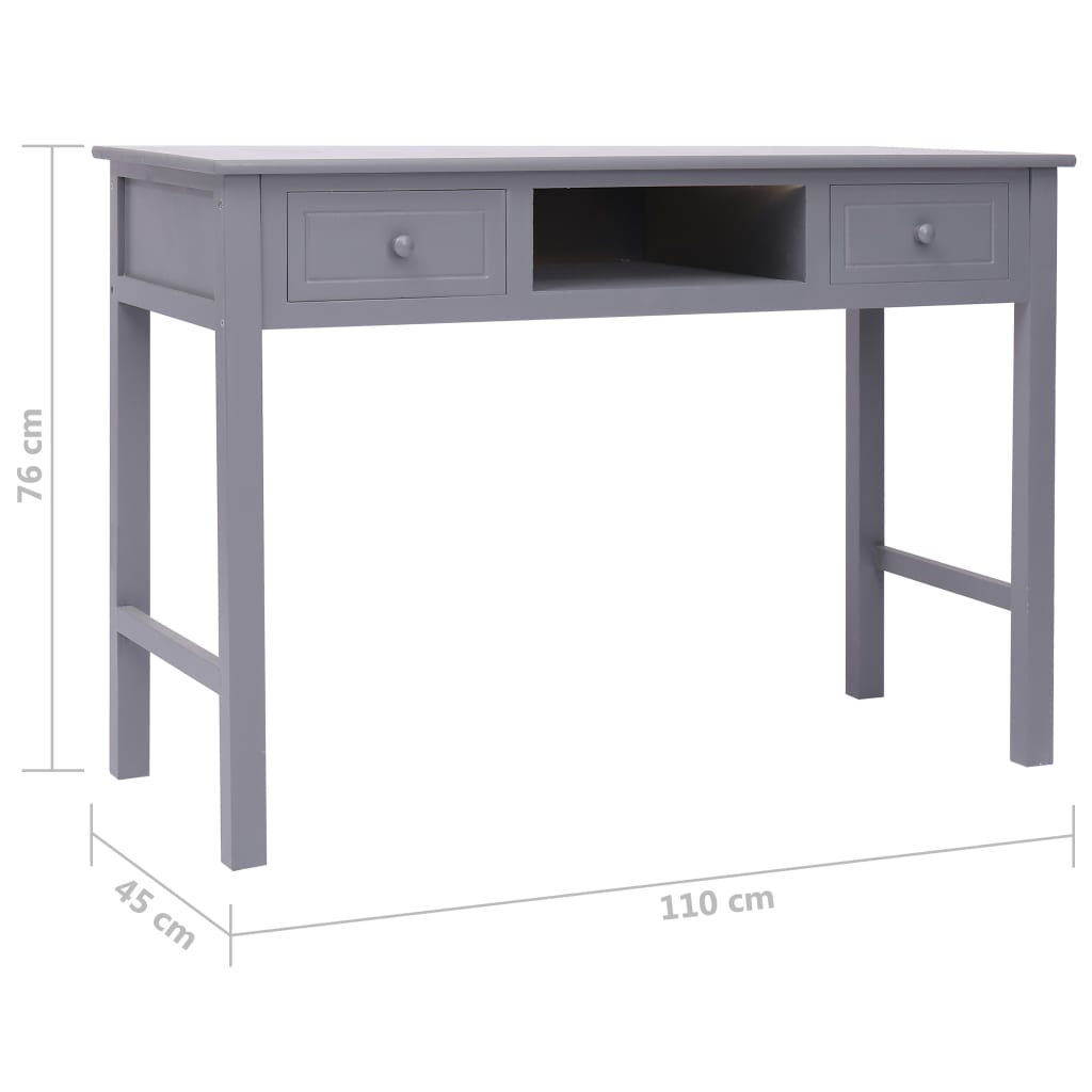 Schrijftafel 110x45x76 cm hout grijs – afbeelding 9