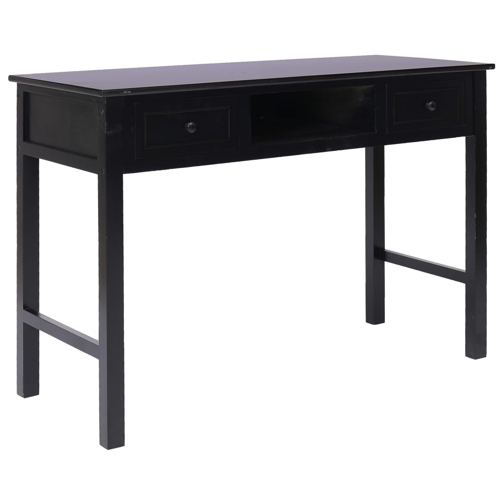 Schrijftafel 110x45x76 cm hout zwart – afbeelding 1