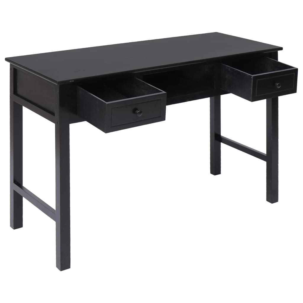 Schrijftafel 110x45x76 cm hout zwart – afbeelding 3